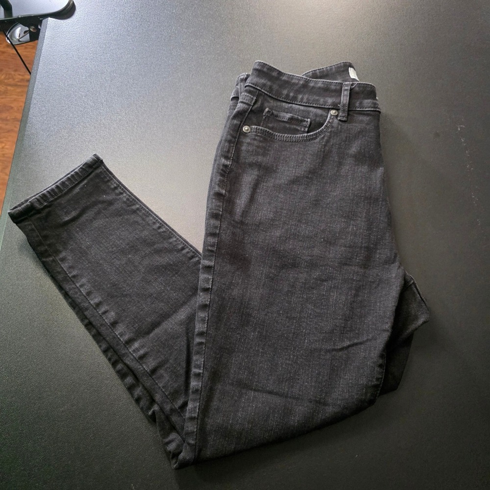 Loft The Curvy Skinny Jeans Womens 6P / 28P Black Stretch Denim Petite Pants